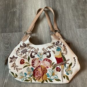 Sharif Embroidered Floral and Bird Design Women's Bag